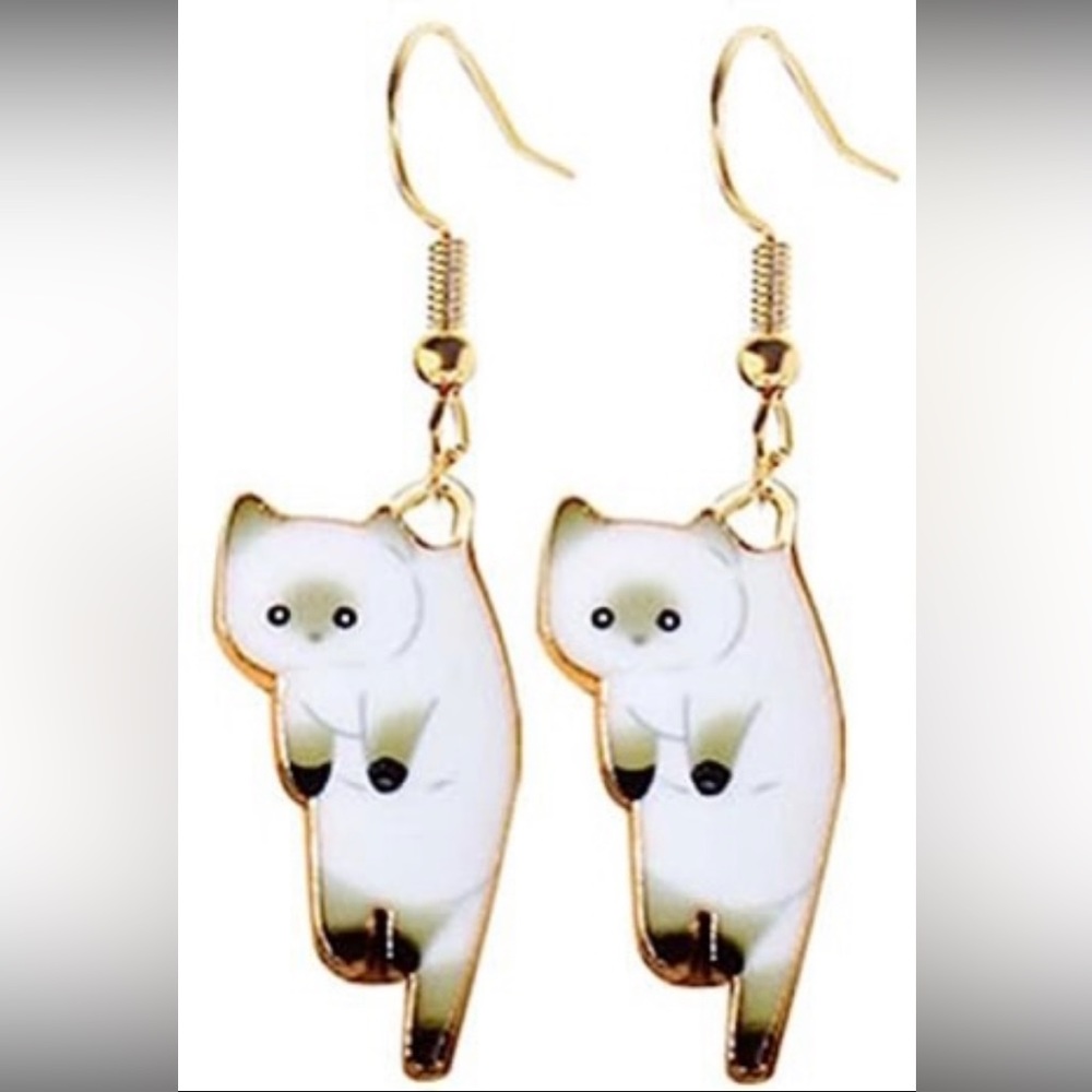 ❤️ Hanging Siamese Cat Earrings